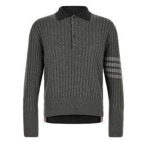 Thom Browne Gray Virgin Wool Polo Men's Shirt